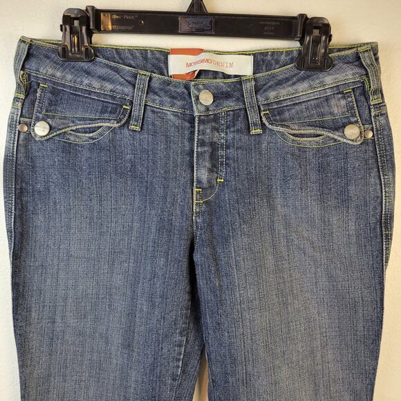 Mossimo Denim Jeans Juniors 7 Boot Cut Low Rise Flap Pocket Boho Cowgirl Western - Picture 2 of 11